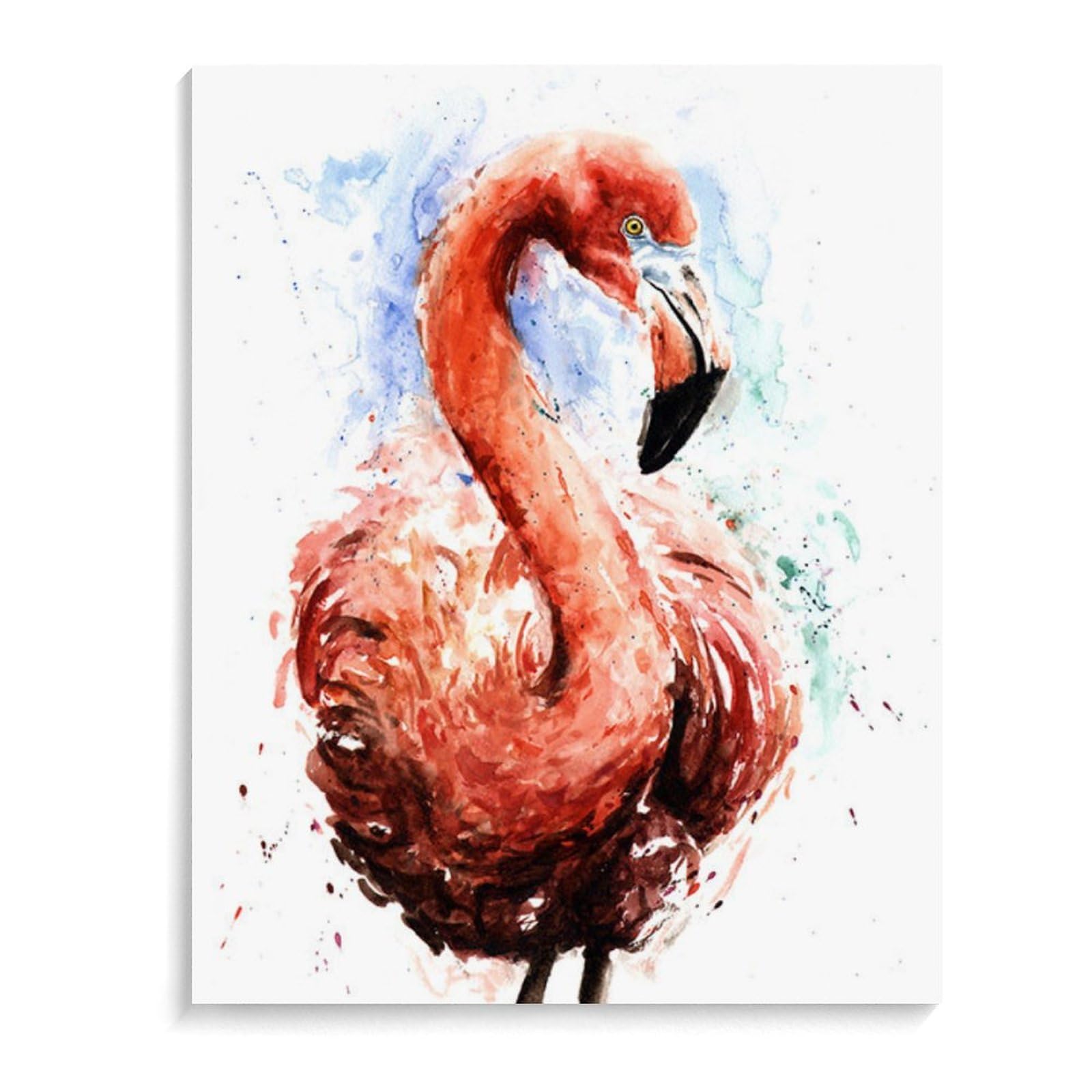 油彩画　フラミンゴ Amazon | フラミンゴの水彩画 数字油絵 超リアルな動物イラスト
